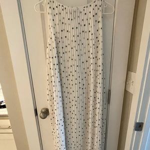 Banana Republic Pleated Polka-dotted Midi Dress